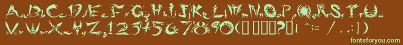 Więcej informacji o czcionce Ridicule Czcionka Ridicule – zielone czcionki na brązowym tle