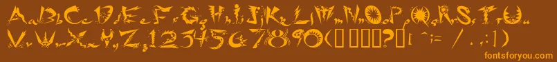Ridicule Font – Orange Fonts on Brown Background