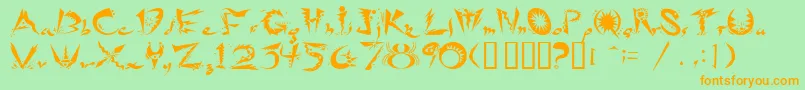 Ridicule Font – Orange Fonts on Green Background