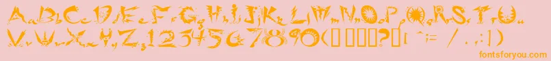 Ridicule Font – Orange Fonts on Pink Background