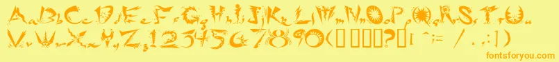 Ridicule Font – Orange Fonts on Yellow Background