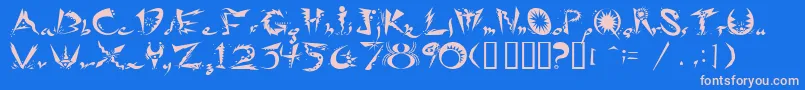 Ridicule Font – Pink Fonts on Blue Background
