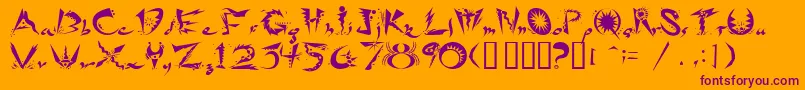 Ridicule Font – Purple Fonts on Orange Background