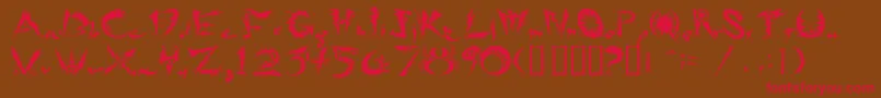 Ridicule Font – Red Fonts on Brown Background