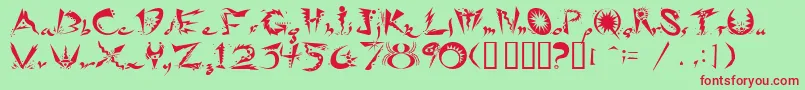 Ridicule Font – Red Fonts on Green Background