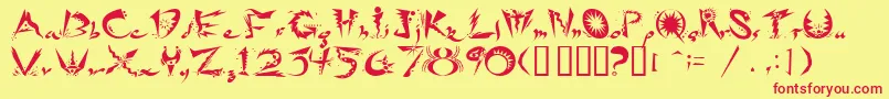 Ridicule Font – Red Fonts on Yellow Background