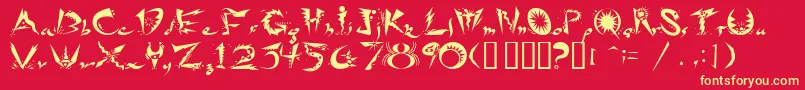 Ridicule Font – Yellow Fonts on Red Background