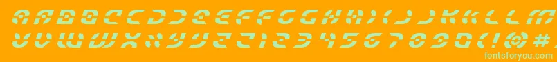 Starfightertitleital Font – Green Fonts on Orange Background