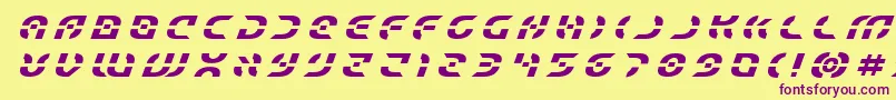 Starfightertitleital Font – Purple Fonts on Yellow Background