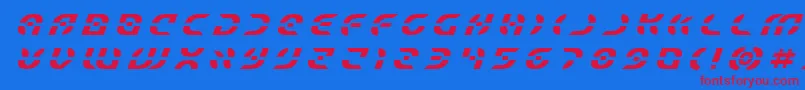 Starfightertitleital Font – Red Fonts on Blue Background