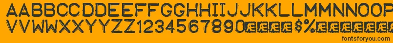 EmbossingTape1Brk Font – Black Fonts on Orange Background