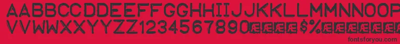 EmbossingTape1Brk Font – Black Fonts on Red Background