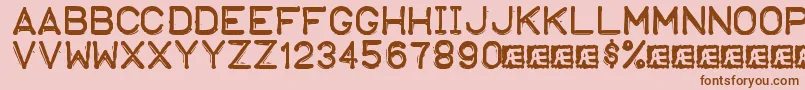 EmbossingTape1Brk Font – Brown Fonts on Pink Background