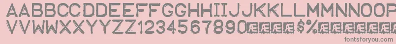 EmbossingTape1Brk Font – Gray Fonts on Pink Background