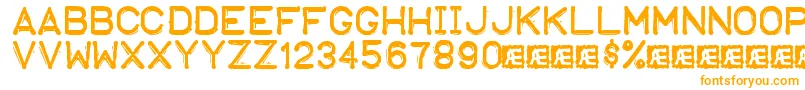 EmbossingTape1Brk Font – Orange Fonts on White Background