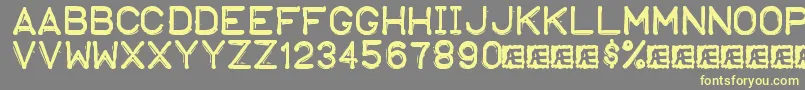 EmbossingTape1Brk Font – Yellow Fonts on Gray Background