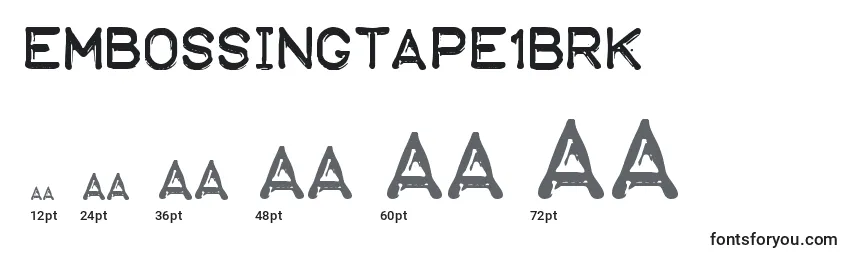 Размеры шрифта EmbossingTape1Brk