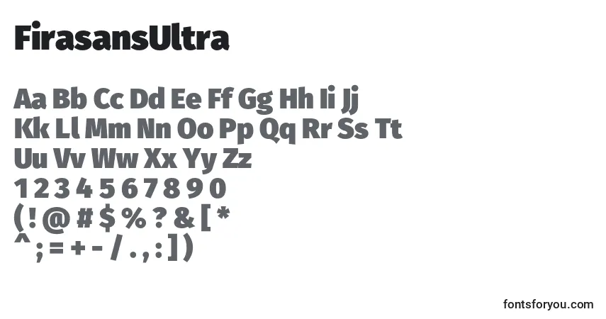FirasansUltra-fontti – aakkoset, numerot, erikoismerkit