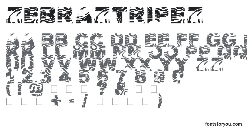 A fonte ZebraZtripez – alfabeto, números, caracteres especiais