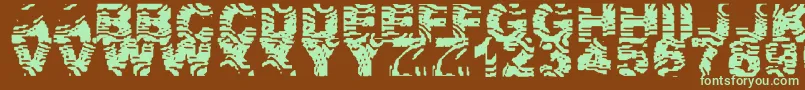 ZebraZtripez-fontti – vihreät fontit ruskealla taustalla