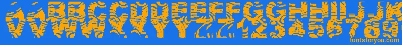 ZebraZtripez Font – Orange Fonts on Blue Background