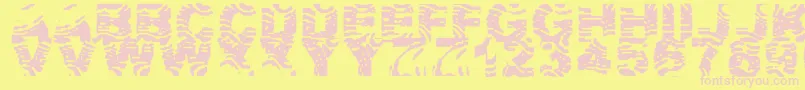 ZebraZtripez-Schriftart – Rosa Schriften auf gelbem Hintergrund