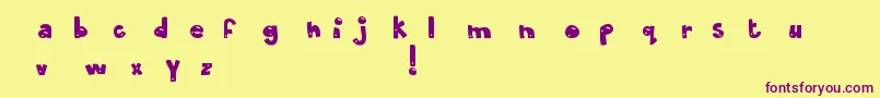 MtfOliveYou Font – Purple Fonts on Yellow Background