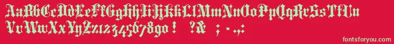 Portcullion Font – Green Fonts on Red Background