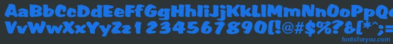 Dsaccent-Schriftart – Blaue Schriften auf schwarzem Hintergrund