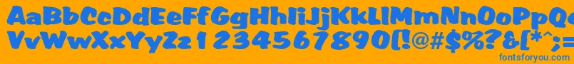 fuente Dsaccent – Fuentes Azules Sobre Fondo Naranja