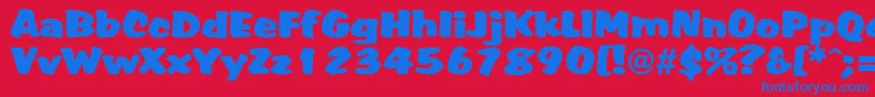 Dsaccent Font – Blue Fonts on Red Background
