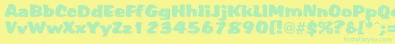 Dsaccent Font – Green Fonts on Yellow Background