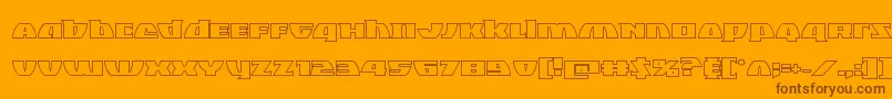 Blackbishopout-Schriftart – Braune Schriften auf orangefarbenem Hintergrund