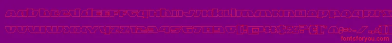 Blackbishopout-Schriftart – Rote Schriften auf violettem Hintergrund