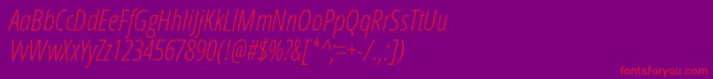 OpenSansCondensedLightItalic Font – Red Fonts on Purple Background