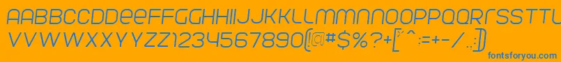 ParvoflavinLightSkew Font – Blue Fonts on Orange Background