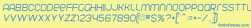 ParvoflavinLightSkew Font – Blue Fonts on Yellow Background