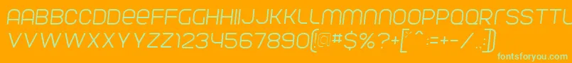 ParvoflavinLightSkew Font – Green Fonts on Orange Background