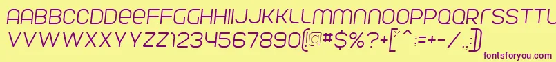 ParvoflavinLightSkew Font – Purple Fonts on Yellow Background