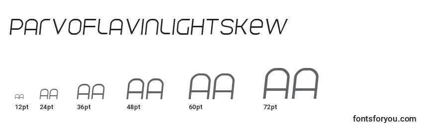 Размеры шрифта ParvoflavinLightSkew