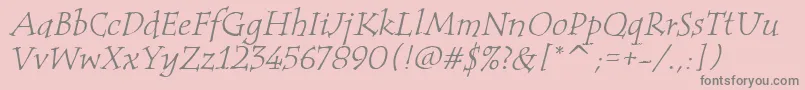 TempusItcTtItalic-Schriftart – Graue Schriften auf rosa Hintergrund