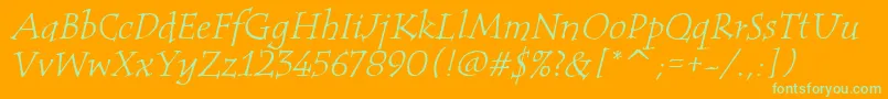 TempusItcTtItalic Font – Green Fonts on Orange Background