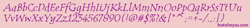 TempusItcTtItalic Font – Purple Fonts on Pink Background