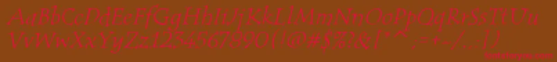 TempusItcTtItalic Font – Red Fonts on Brown Background