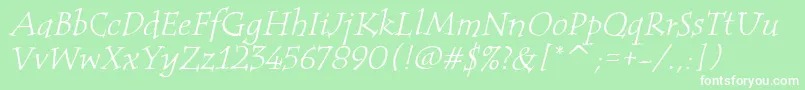 TempusItcTtItalic Font – White Fonts on Green Background