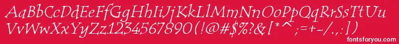 TempusItcTtItalic Font – White Fonts on Red Background