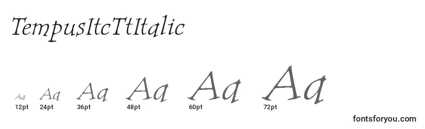 Размеры шрифта TempusItcTtItalic