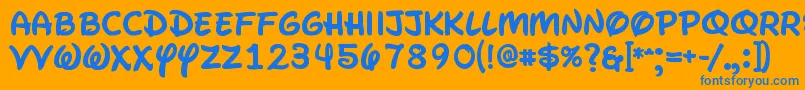 WaltographUiBold Font – Blue Fonts on Orange Background