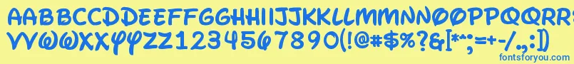 WaltographUiBold Font – Blue Fonts on Yellow Background