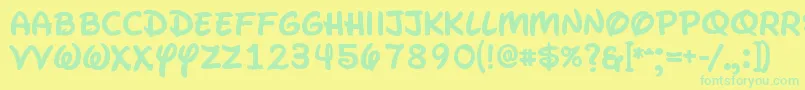 WaltographUiBold Font – Green Fonts on Yellow Background